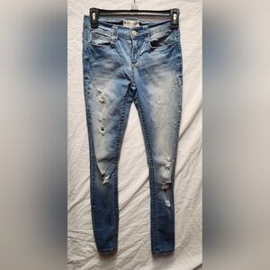 Mudd Light Blue Distressed Skinny Jeggings Size 3